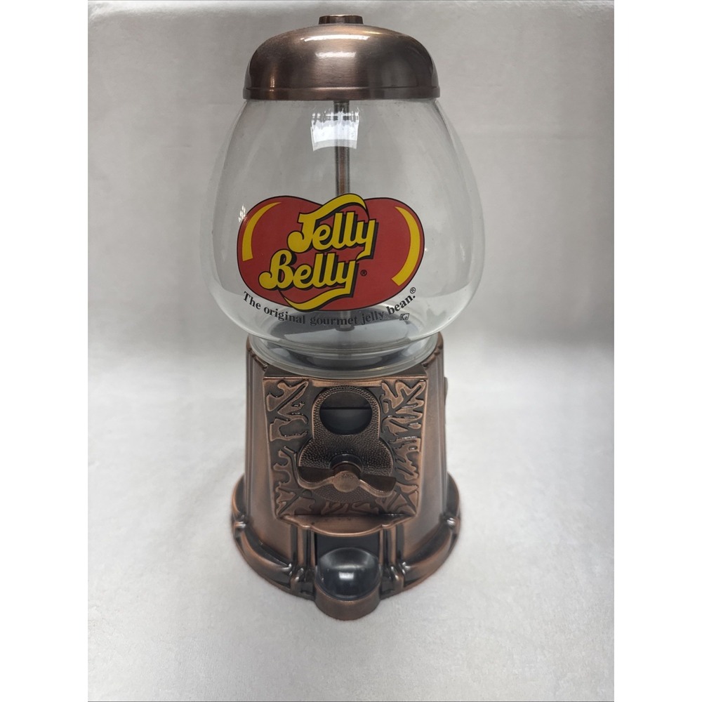 Jelly Belly: Candy‎ / Gumball Dispenser Glass Globe & Metal Base Copper Color